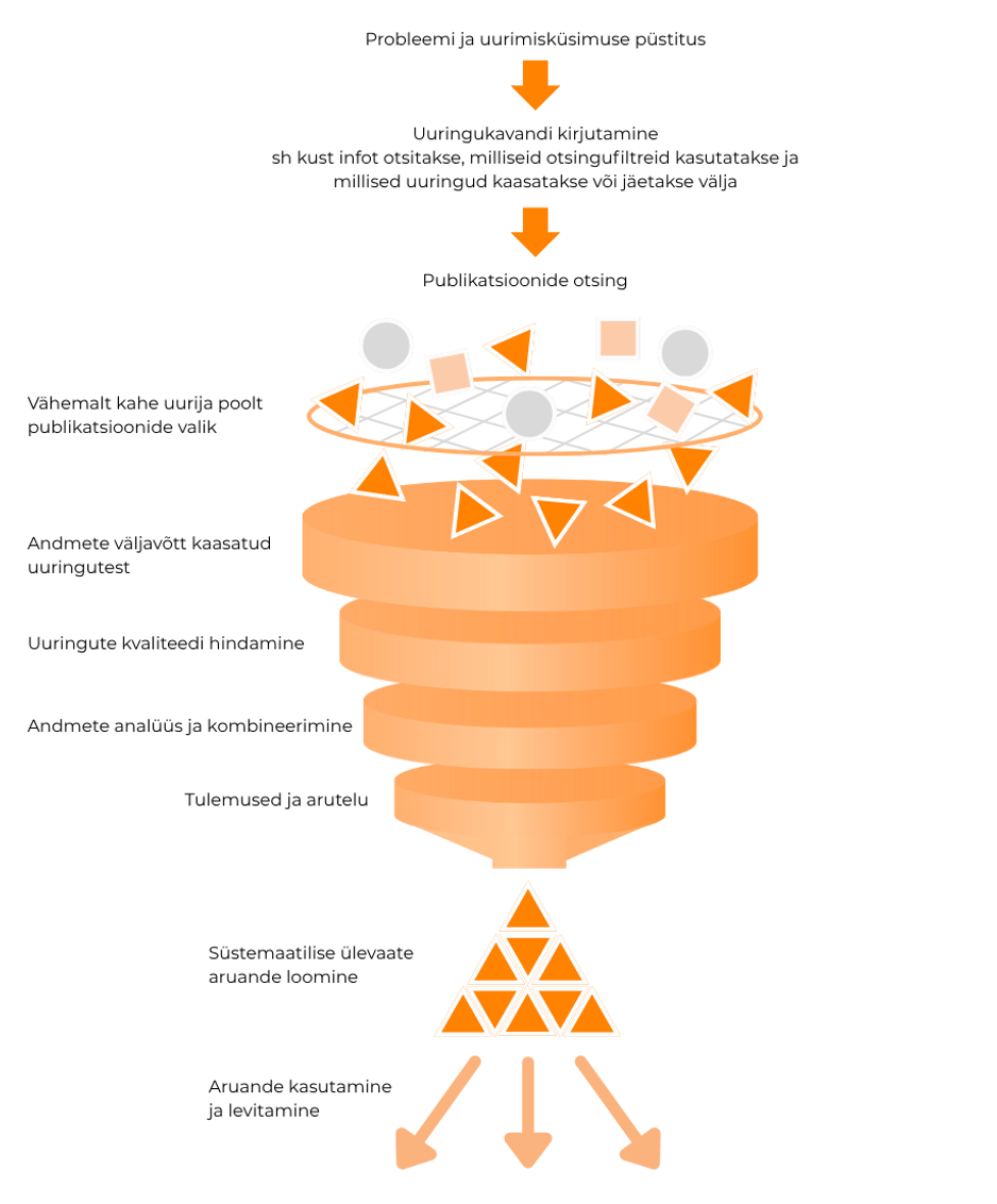 Joonis 1.2. Ennetustegevuse süstemaatilise ülevaate tegemise käik.
